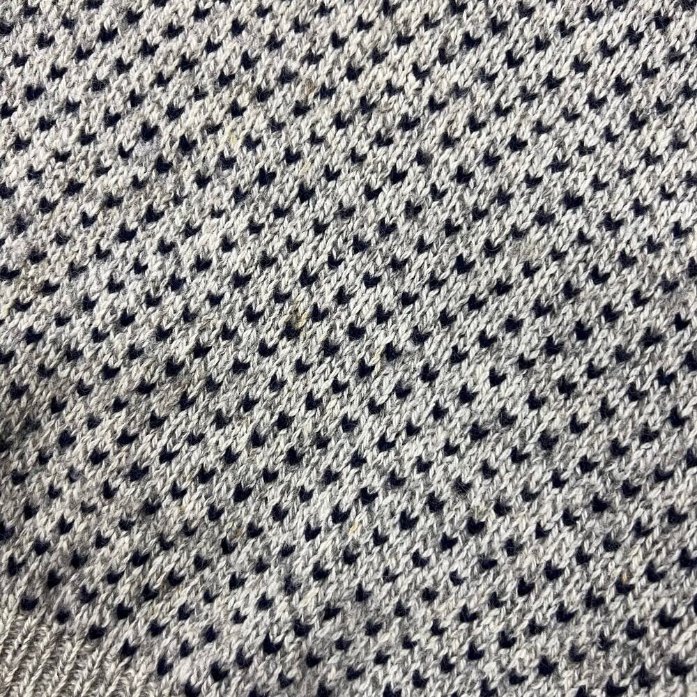 Vintage Gray Navy Birdseye USA Made American Eagle Wool Sweater Fisherman Knit M - Picture 7 of 8